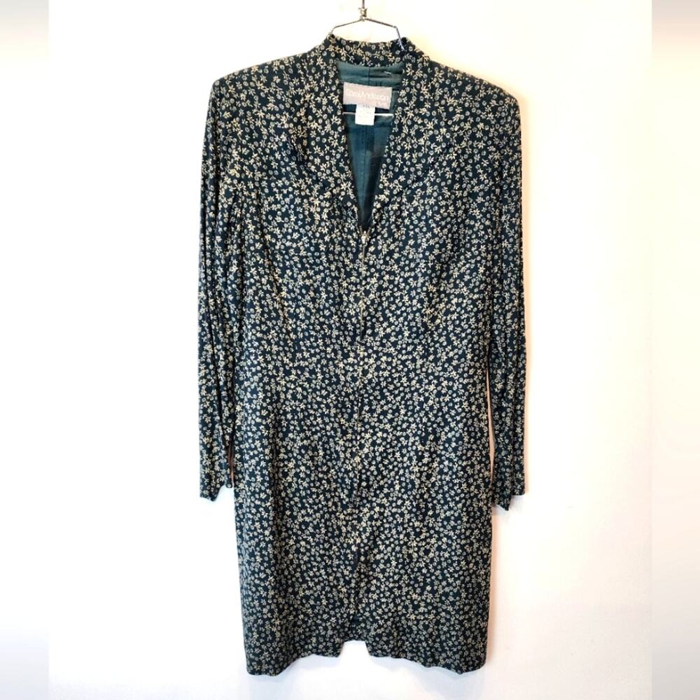 Vintage Cabi Carol Anderson 1997 New Green Full Zip‎ Coat Dress Women's Size 8